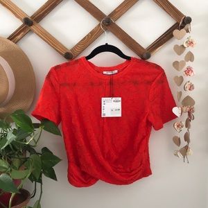 Zara orange/red top